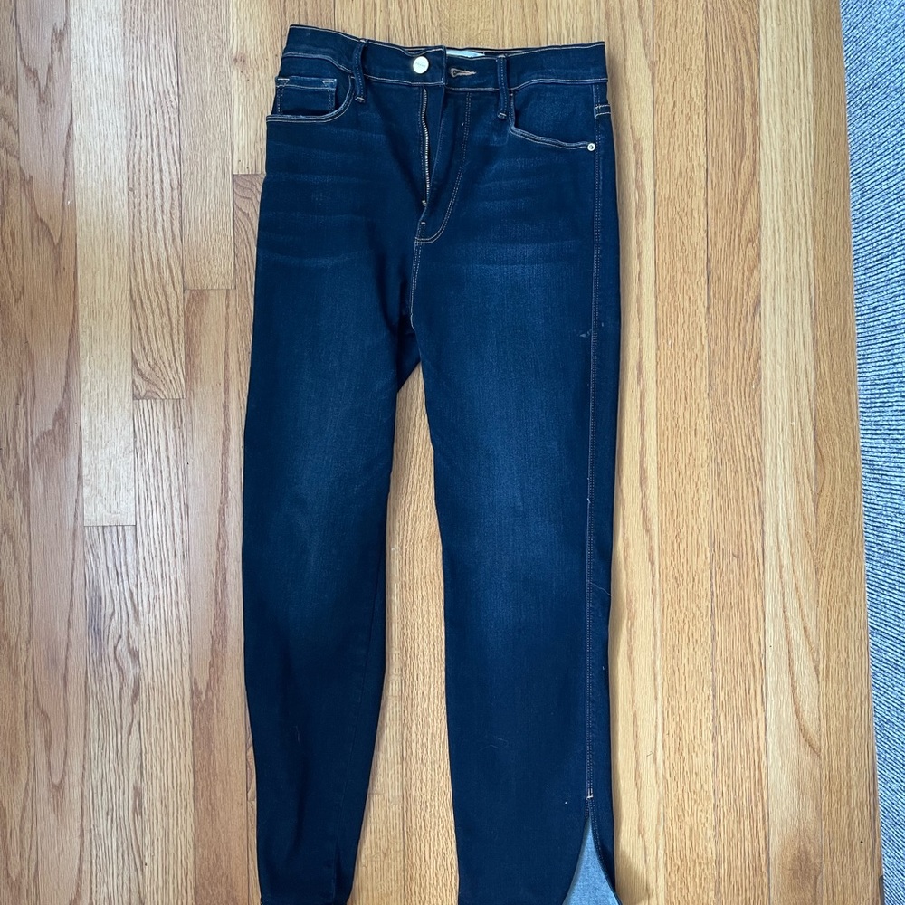 Frame Denim Women's Le Sylvie Slender Straight Leg Jeans - Dark Blue 27